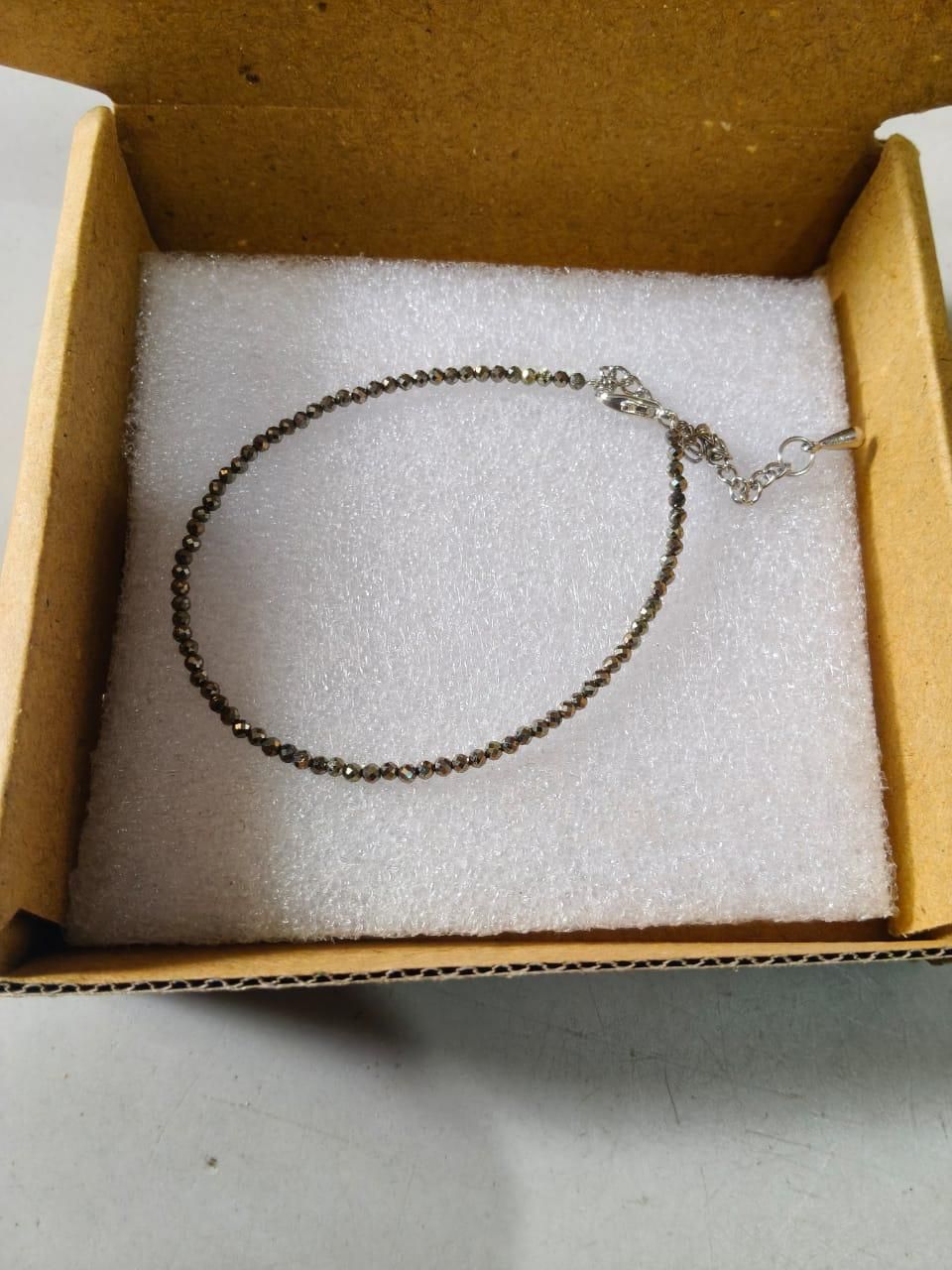 EverMine Crystal Raw Pyrite Anklet