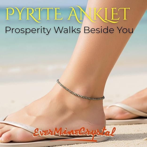 EverMine Crystal Raw Pyrite Anklet